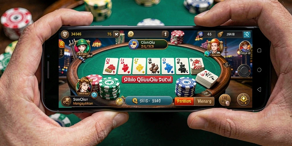 Tampilan gameplay seru dalam permainan QiuQiu 3446.