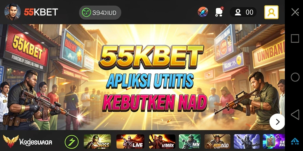 Tampilan aplikasi 55KBET yang sederhana dan intuitif.