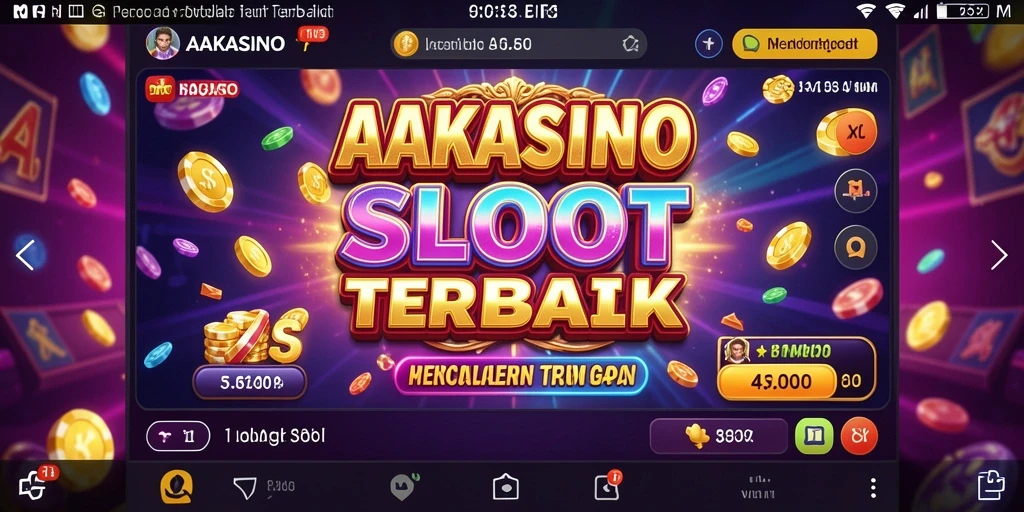Tampilan utama gameplay AAKASINO dengan gulungan slot yang menarik.