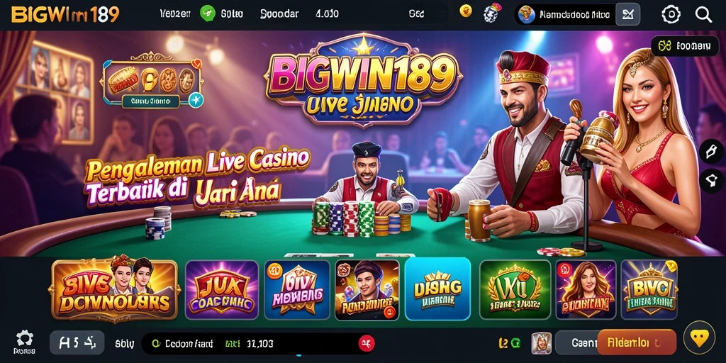 Gameplay Live Casino yang seru dengan dealer langsung dan pemain lainnya.