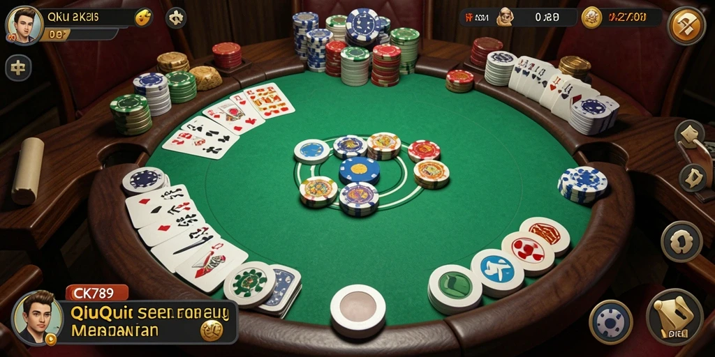 Tangkapan layar gameplay CK789 menampilkan aksi seru permainan QiuQiu.