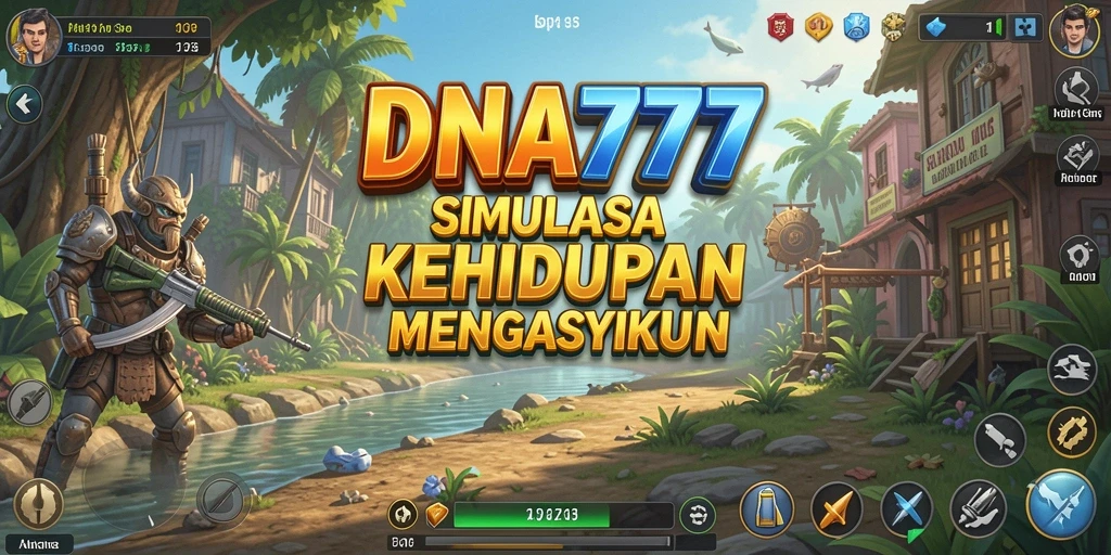 Gameplay DNA777 yang menampilkan interaksi karakter dan lingkungan.