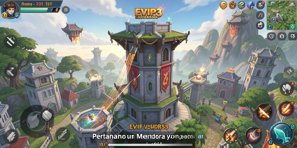 Tampilan screenshot gameplay EVIP3 dengan aksi Tower Defense yang menegangkan.
