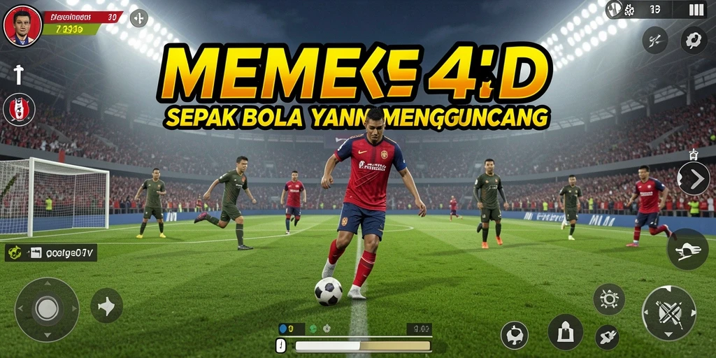 Tampilan gameplay seru dalam permainan sepak bola MEME4D.