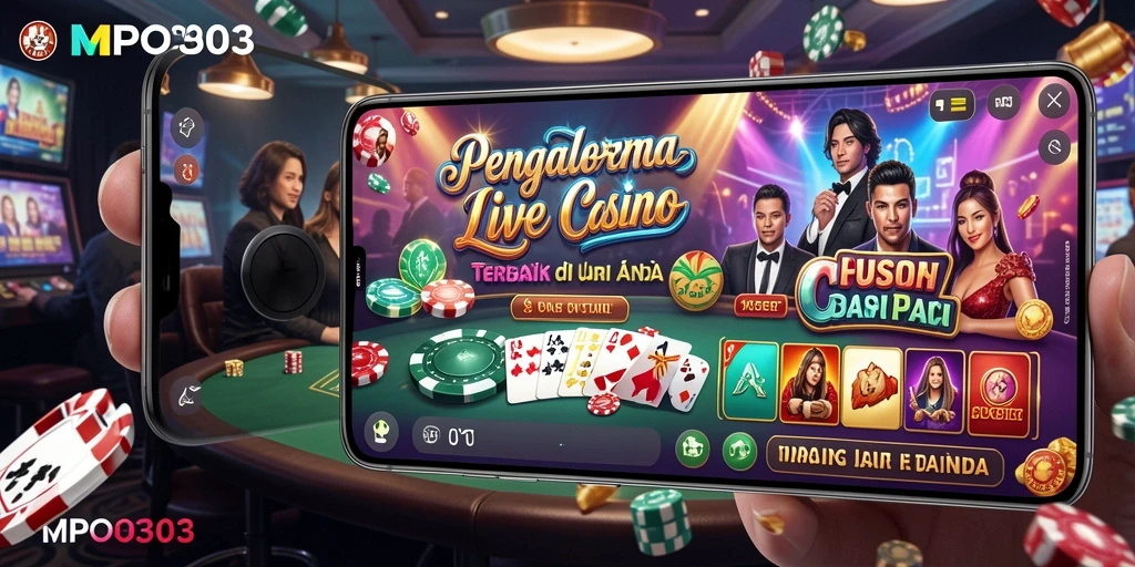 Tangkapan layar MPO303 menunjukkan dealer sedang beraksi dalam permainan Live Casino.