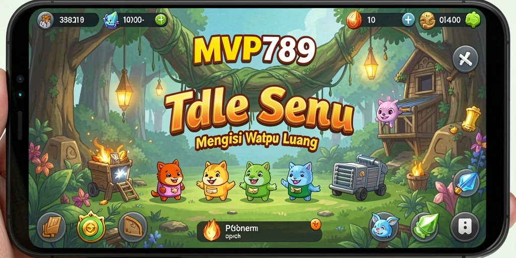 Gameplay MVP789 menampilkan karakter yang bekerja secara otomatis mengumpulkan sumber daya.