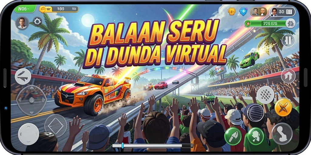 Tampilan menarik dari gameplay balapan N06 yang penuh aksi.