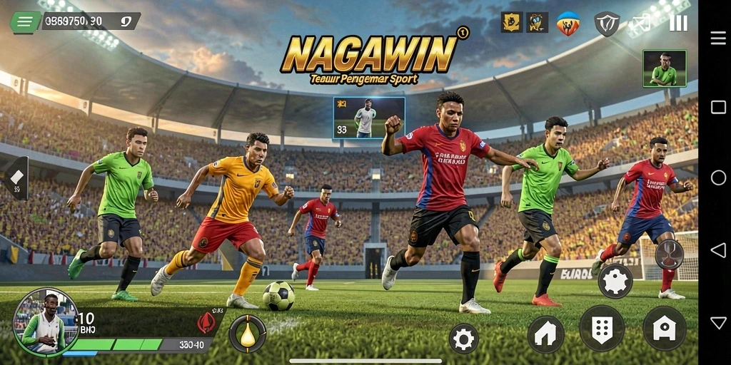 Tampilan gameplay menarik NAGAWIN dengan aksi olahraga seru.