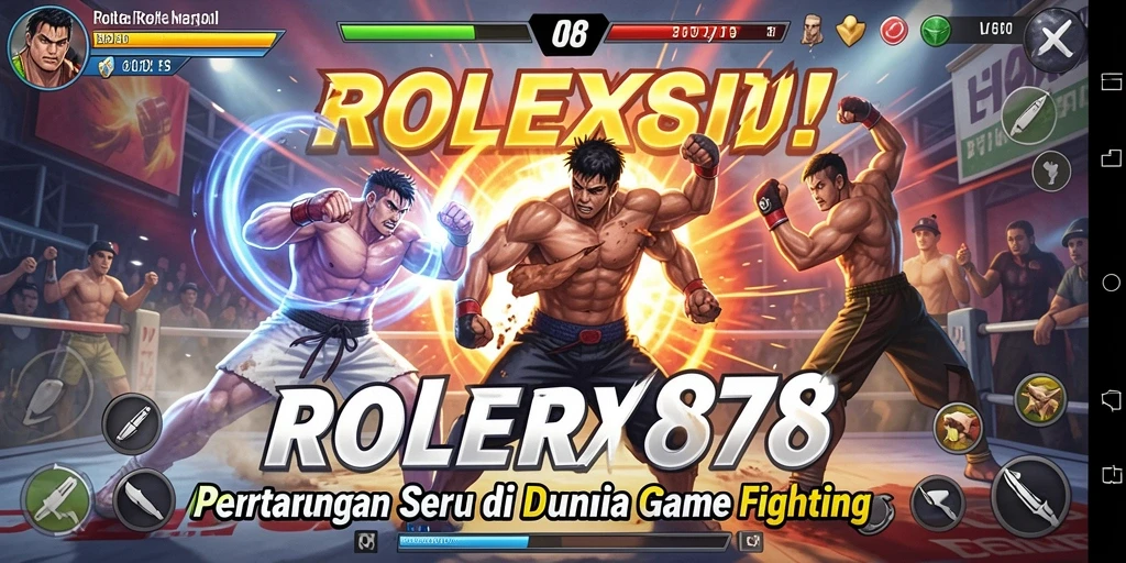 Gameplay seru dari ROLEX878 dengan karakter bertarung memukau.