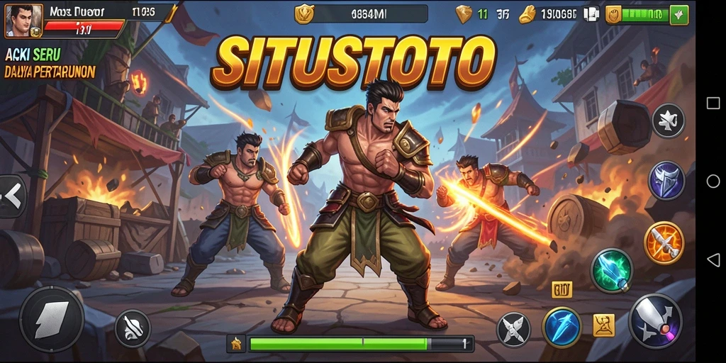 Screenshot permainan <strong>SITUSTOTO</strong> menunjukkan aksi pertarungan yang mendebarkan.