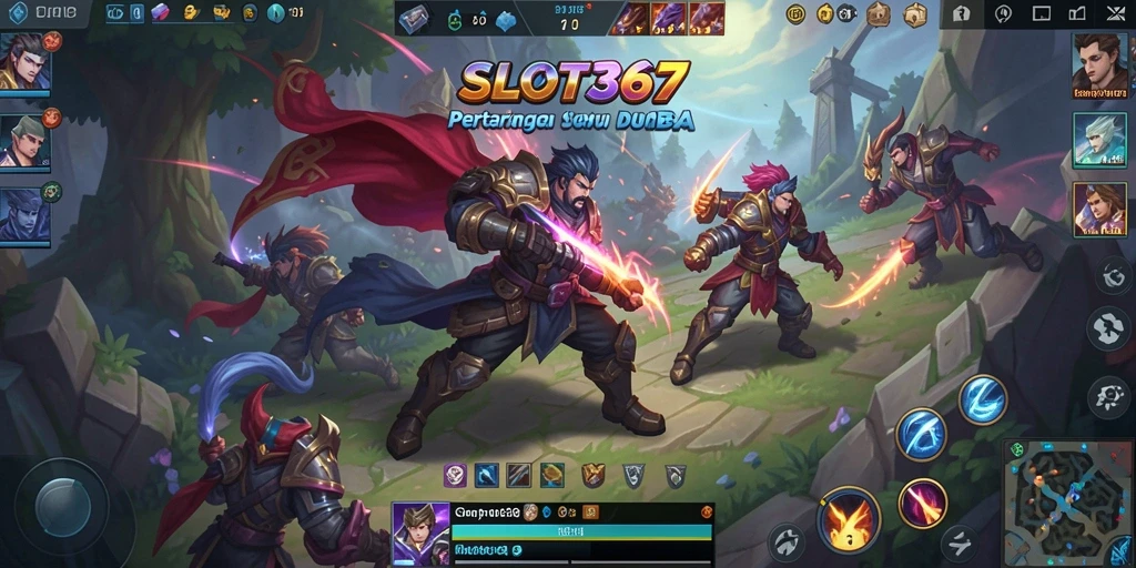 Tampilan gameplay SLOT367 yang seru dan penuh strategi dalam pertarungan MOBA.
