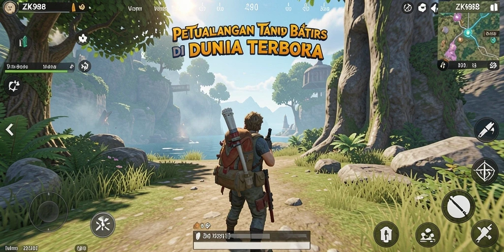 Gameplay seru dalam dunia terbuka yang luas dan interaktif.